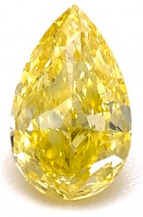 Diamant poire Fancy Intense Yellow de 0,75 carat