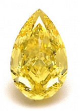 Diamant poire Fancy Vivid Yellow de 0,76 carat