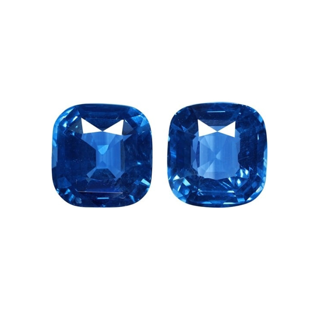 Spinelles bleus 10,09 et 10,04 cts